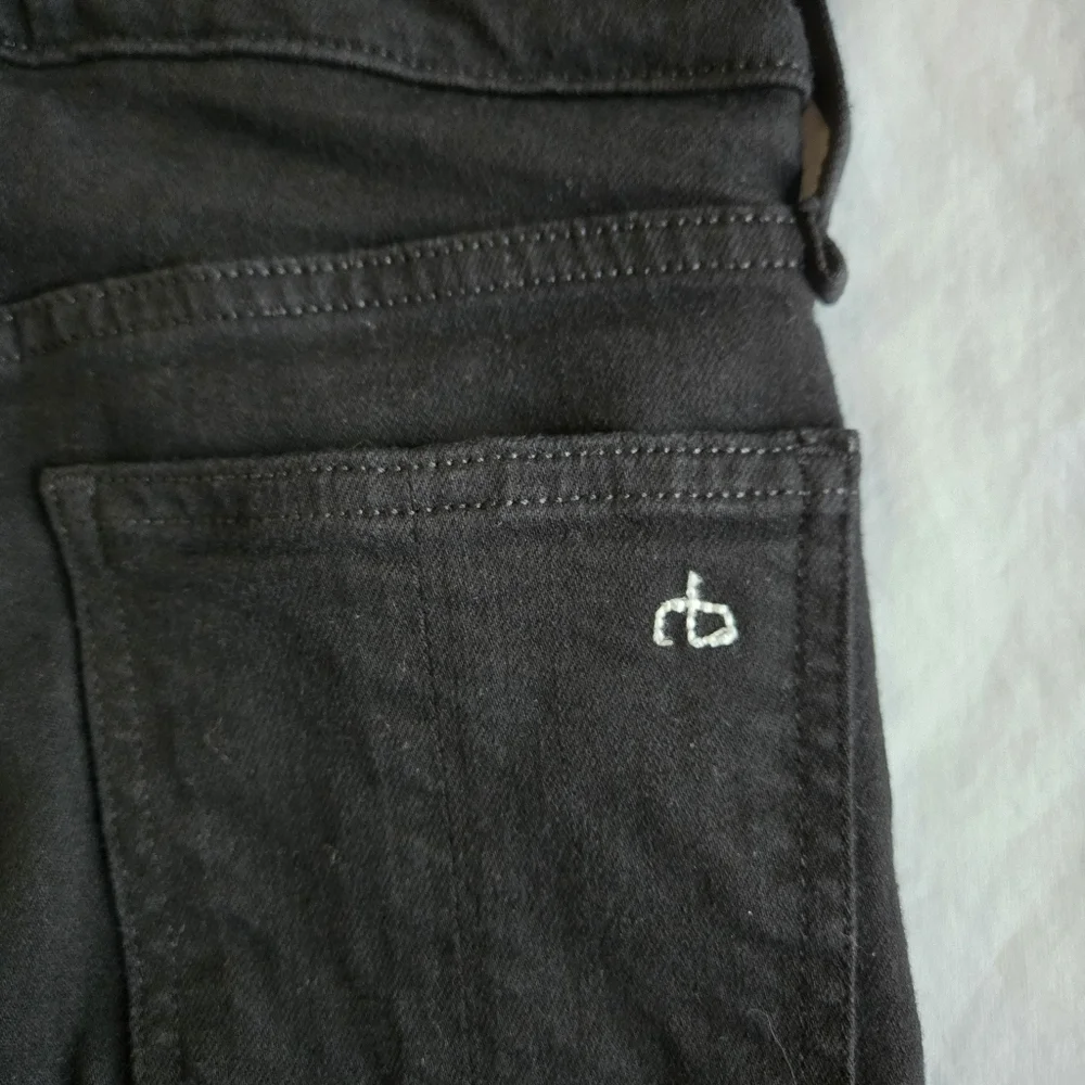 Rag & Bone sz 24 Nina High Rise Ankle Cigarette black jeans with frayed hem - Picture 12 of 13
